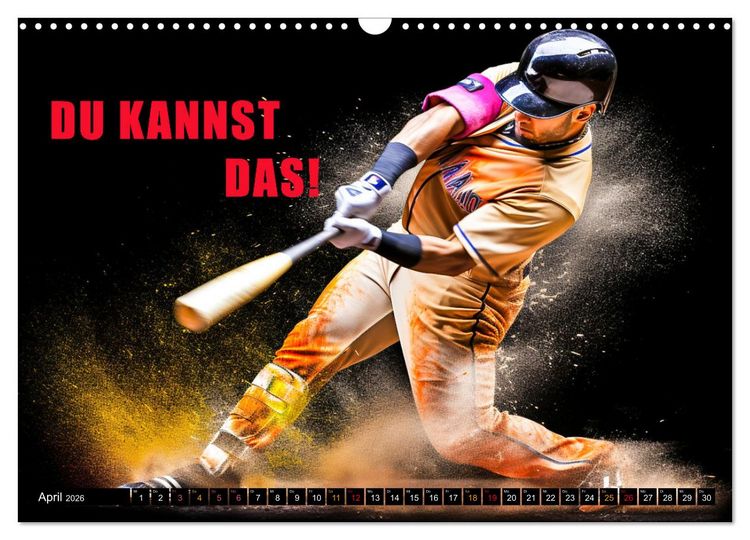 Produktbild: Baseball und Motivation (Wandkalender 2026 DIN A3 quer), CALVENDO Monatskalender