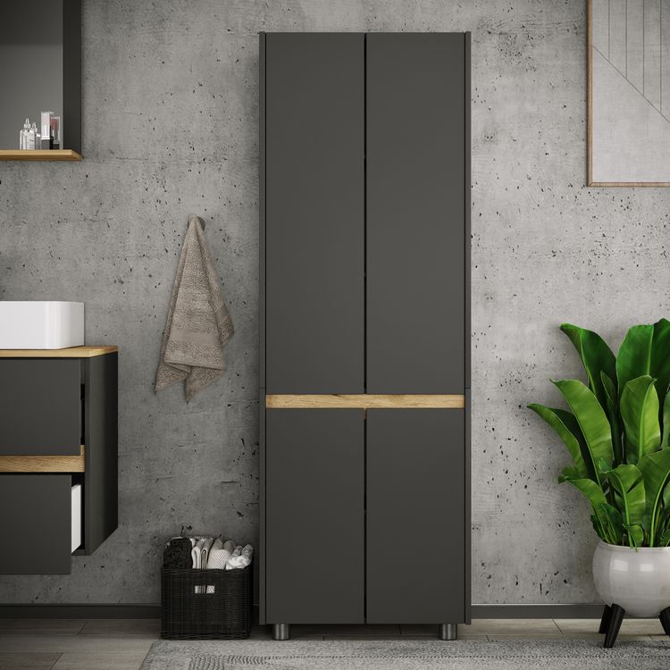 Produktbild: Badm&ouml;bel Hochschrank 165x57x33 Dreht&uuml;ren Cosila