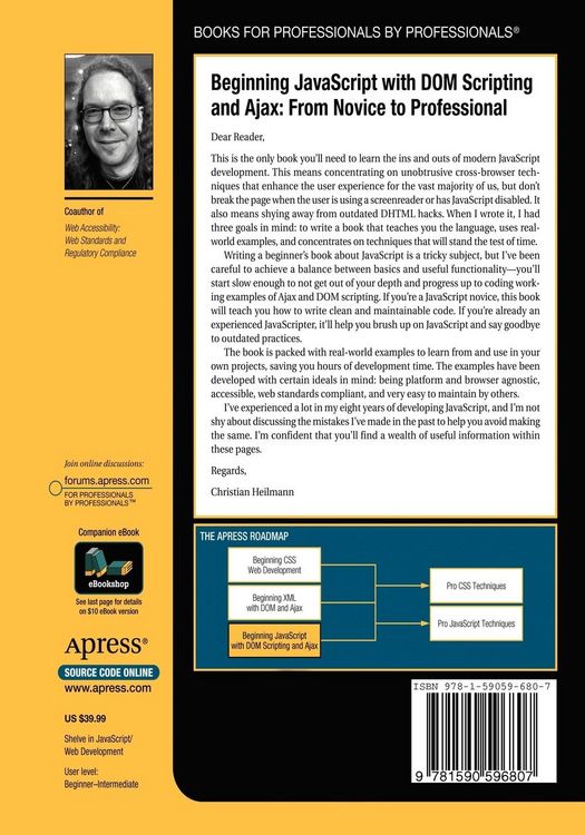 Produktbild: Beginning JavaScript with DOM Scripting and Ajax