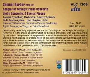 Produktbild: Adagio for Strings/Piano Concerto/Violin Concerto