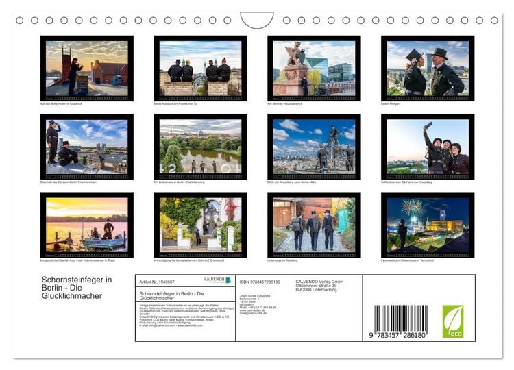 Produktbild: Schornsteinfeger in Berlin - Die Gl&uuml;cklichmacher (Wandkalender 2026 DIN A4 quer), CALVENDO Monatskalender