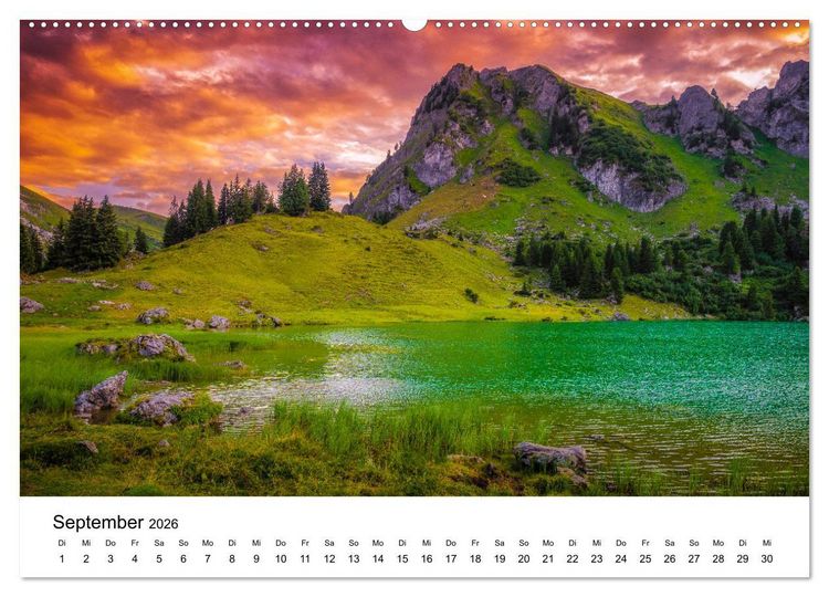 Produktbild: Wunderwelt Schweiz (Wandkalender 2026 DIN A2 quer), CALVENDO Monatskalender