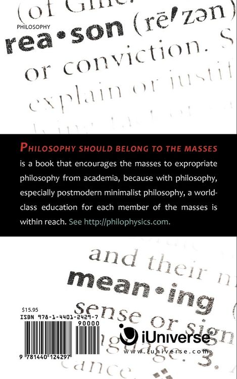 Produktbild: Philosophy Should Belong to the Masses