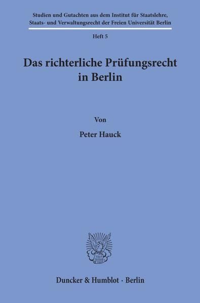 Produktbild: Das richterliche Pr&uuml;fungsrecht in Berlin.