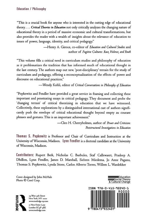 Produktbild: Critical Theories in Education
