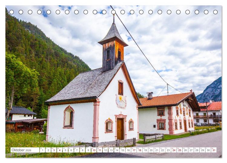 Produktbild: Kapellen im Tiroler Leutaschtal (Tischkalender 2026 DIN A5 quer), CALVENDO Monatskalender
