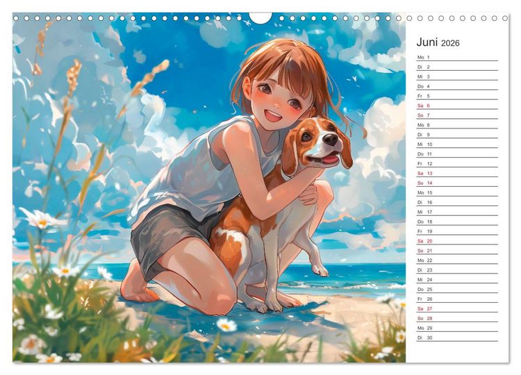 Produktbild: Anime-Freunde - Terminplaner mit niedlichen Tierfreundschaften (Wandkalender 2026 DIN A3 quer), CALVENDO Monatskalender