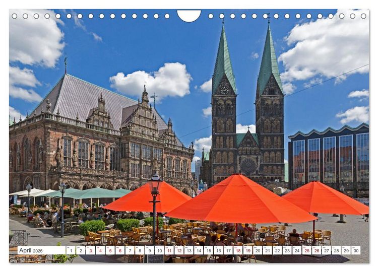 Produktbild: Ansichten von Bremen und Bremerhaven (Wandkalender 2026 DIN A4 quer), CALVENDO Monatskalender