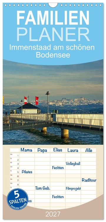 Produktbild: Familienplaner 2027 - Immenstaad am sch&ouml;nen Bodensee mit 5 Spalten (Wandkalender, 21 x 45 cm) CALVENDO