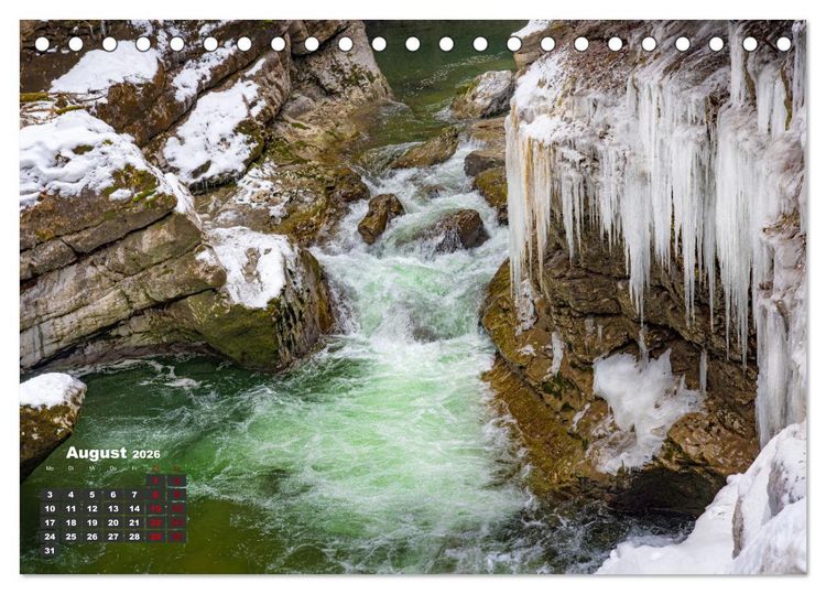 Produktbild: Winterzauber in der Breitachklamm bei Oberstdorf (Tischkalender 2026 DIN A5 quer), CALVENDO Monatskalender