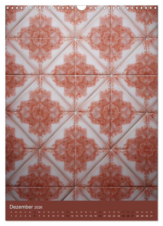Produktbild: Portugiesischer Fliesen - Azulejos f&uuml;r Fliesenleger, Kunst- und Portugal-Liebhaber (Wandkalender 2026 DIN A3 hoch), CALVENDO Monatskalender
