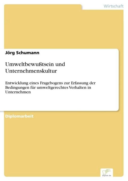 Produktbild: Umweltbewu&szlig;tsein und Unternehmenskultur