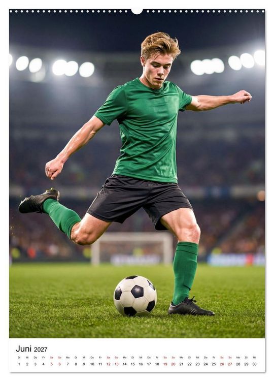 Produktbild: Am Ball - Dynamik des modernen Fu&szlig;balls (Wandkalender 2027 DIN A2 hoch), CALVENDO Monatskalender