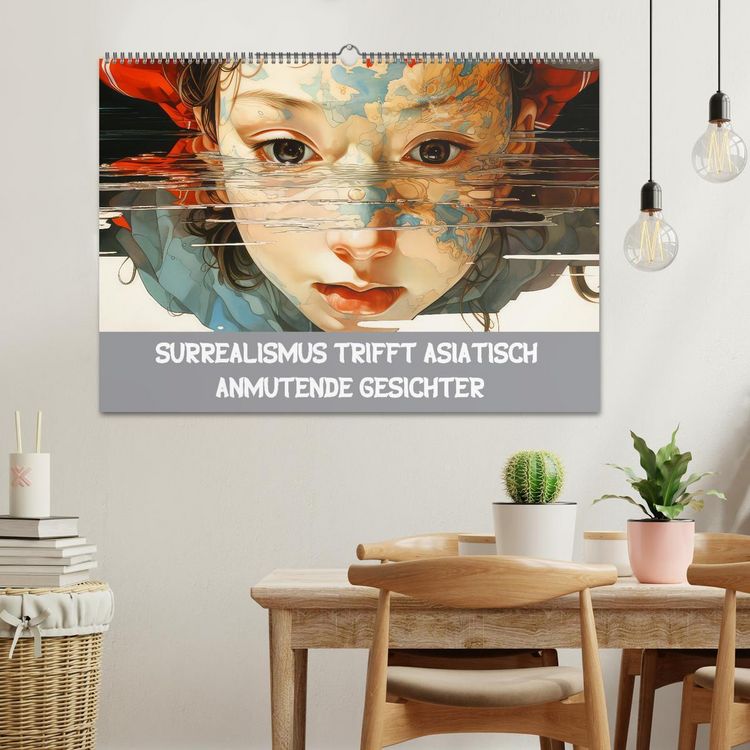 Produktbild: Surrealismus trifft asiatisch anmutende Gesichter (Wandkalender 2026 DIN A2 quer), CALVENDO Monatskalender