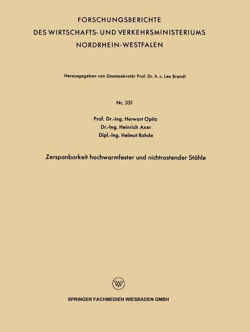 Produktbild: Zerspanbarkeit hochwarmfester und nichtrostender St&auml;hle