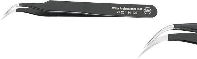 Produktbild: Wiha 32335 Pr&auml;zisionspinzette 7a Spitz, gebogen, rund, fein 130mm