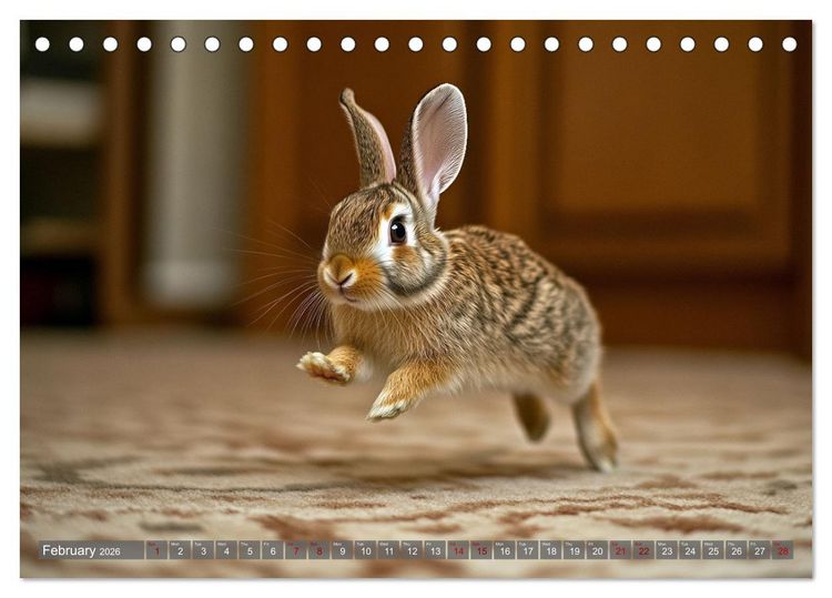 Produktbild: A Cuddly Rabbit Life (Desk Calendar 2026 DIN A5 landscape), CALVENDO 12 Month DeskCalendar