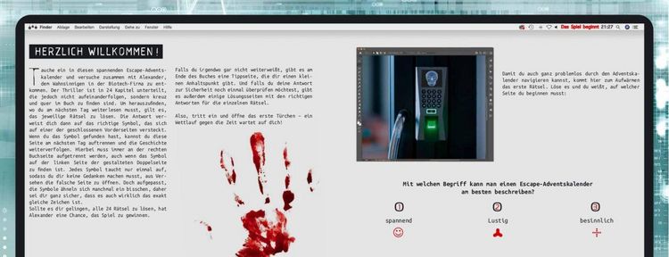 Produktbild: Ein atemloses Spiel - Ein Escape-Adventskalender