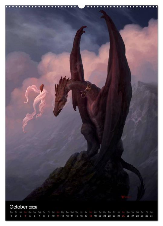 Produktbild: INNERSCAPES Fantasy Paintings by Christophe Vacher (High Quality Premium Wall Calendar 2026 DIN A2 portrait),CALVENDO 12 Month Wall Calendar