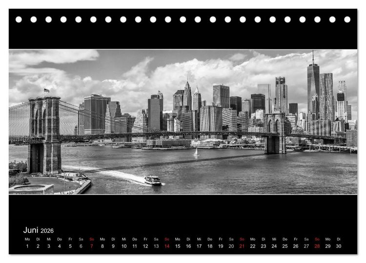 Produktbild: NEW YORK CITY H&ouml;hepunkte im Panoramaformat (Tischkalender 2026 DIN A5 quer), CALVENDO Monatskalender