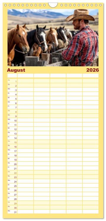 Produktbild: Familienplaner 2026 - Westernwelt mit 5 Spalten (Wandkalender, 21 x 45 cm) CALVENDO
