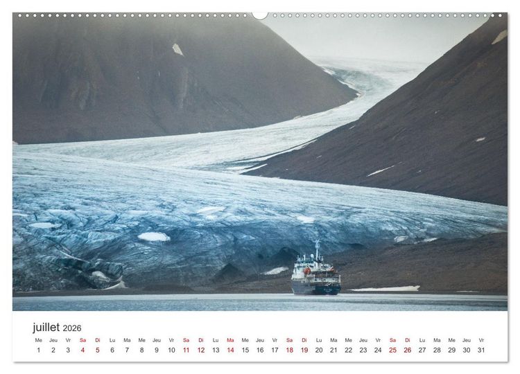 Produktbild: L'&eacute;t&eacute; sur les &icirc;les Svalbard (Calendrier mural 2026 DIN A2 vertical) calendrier de bureau