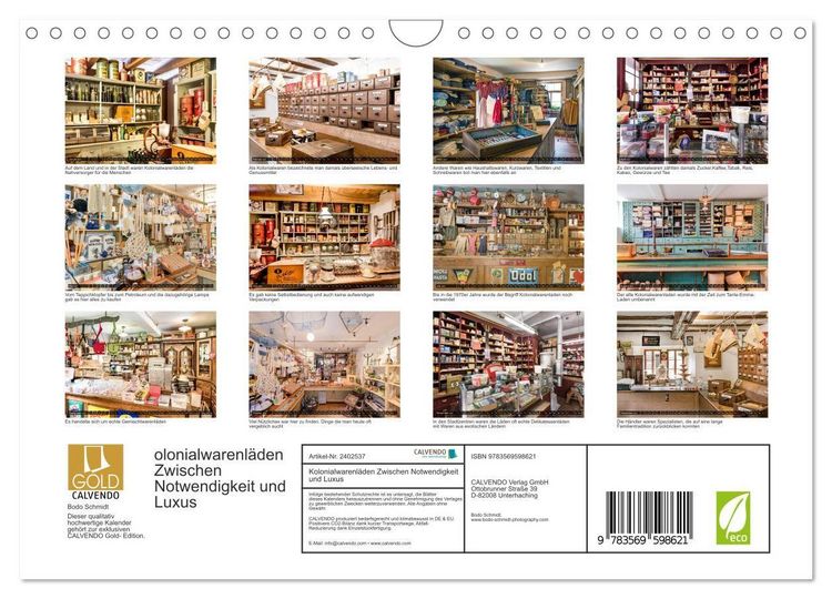 Produktbild: Kolonialwarenl&auml;den Zwischen Notwendigkeit und Luxus (Wandkalender 2027 DIN A4 quer), CALVENDO Monatskalender
