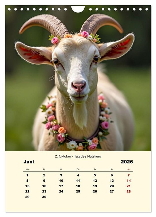 Produktbild: Blumenbekr&auml;nzte Haustiere zu ihrem Feiertag (Wandkalender 2026 DIN A4 hoch), CALVENDO Monatskalender