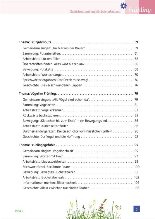 Produktbild: Ged&auml;chtnistraining Senioren - Ged&auml;chtnistraining f&uuml;r jede Jahreszeit: Fr&uuml;hling. Spielerisches Ged&auml;chtnistraining f&uuml;r Senioren. Auch mit Demenz.
