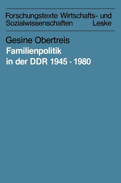Produktbild: Familienpolitik in der DDR 1945-1980