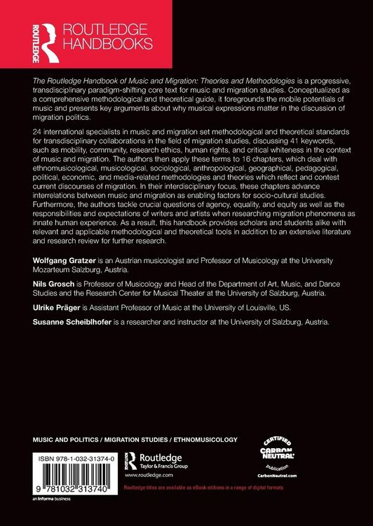 Produktbild: The Routledge Handbook of Music and Migration
