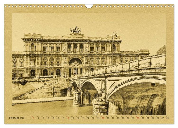Produktbild: Rom-Ein Kalender im Zeitungsstil (Wandkalender 2026 DIN A3 quer), CALVENDO Monatskalender
