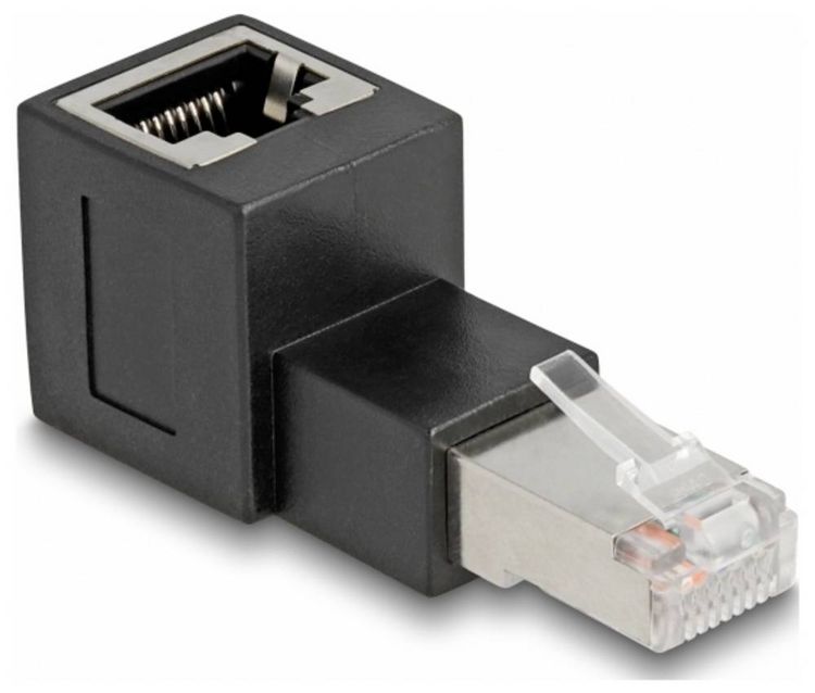 Produktbild: Delock Netzwerk Adapter CAT 6a [1x RJ45-Stecker - 1x RJ45-Buchse] Schwarz