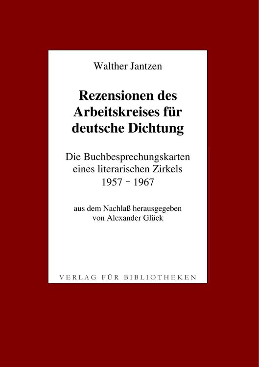 Produktbild: Rezensionen des Arbeitskreises f&uuml;r deutsche Dichtung