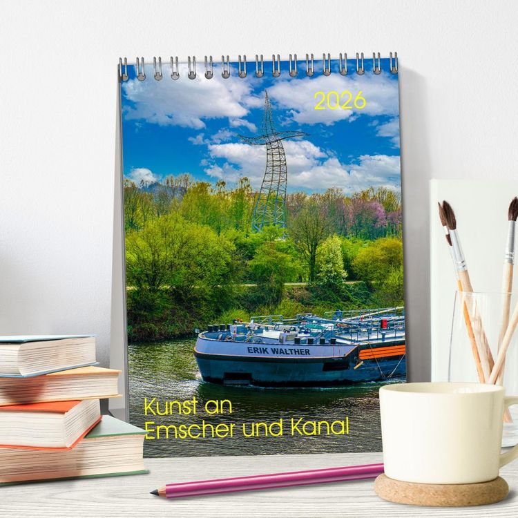Produktbild: Kunst an Emscher und Kanal (Tischkalender 2026 DIN A5 hoch), CALVENDO Monatskalender