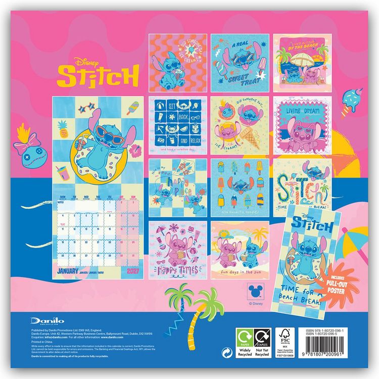 Produktbild: Disney Stitch &ndash; Offizieller Kalender 2027 &ndash; Wandkalender