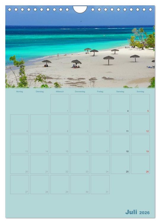 Produktbild: Karibik - Sonne, Strand und Palmen (Wandkalender 2026 DIN A4 hoch), CALVENDO Monatskalender