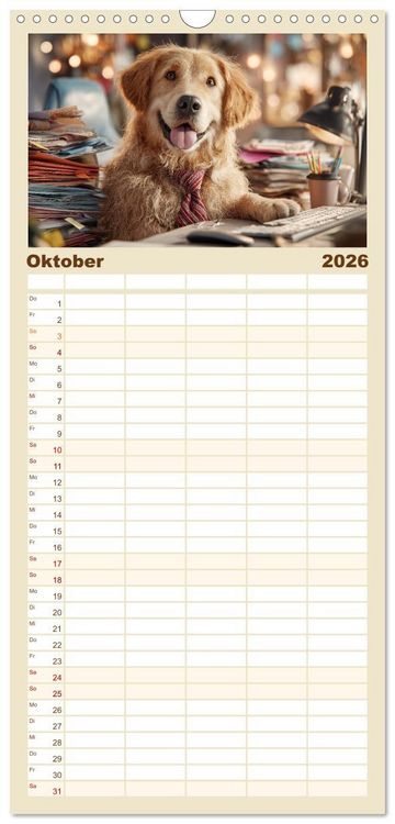 Produktbild: Familienplaner 2026 - Die Chaos GmbH - Tierisch faule Kollegen mit 5 Spalten (Wandkalender, 21 x 45 cm) CALVENDO
