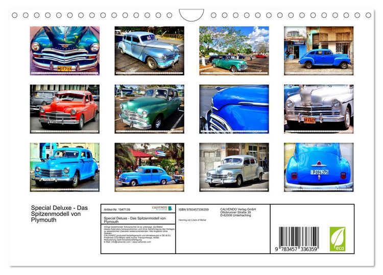 Produktbild: Special Deluxe - Das Spitzenmodell von Plymouth (Wandkalender 2026 DIN A4 quer), CALVENDO Monatskalender