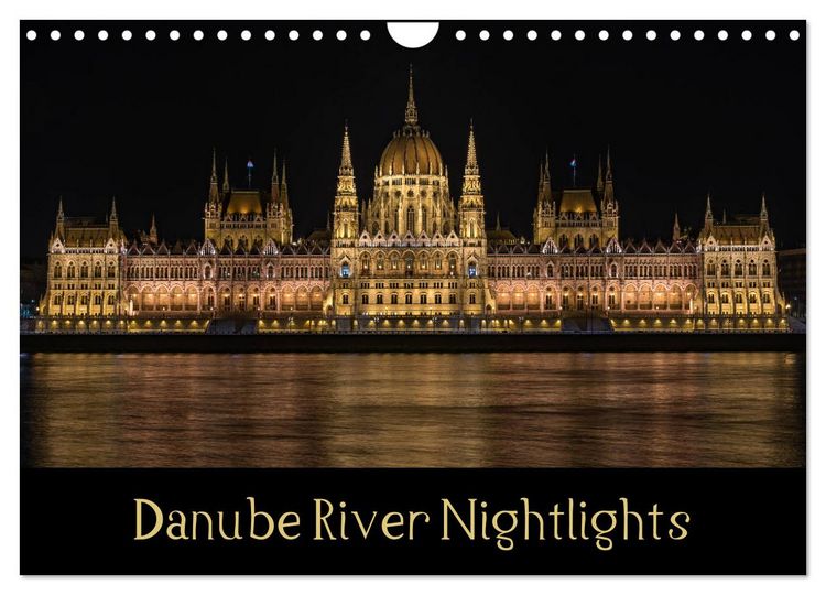 Produktbild: Danube River Nightlights (Wall Calendar 2026 DIN A4 landscape), CALVENDO 12 Month Wall Calendar
