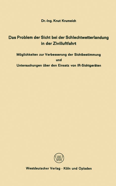 Produktbild: Das Problem der Sicht bei der Schlechtwetterlandung in der Zivilluftfahrt