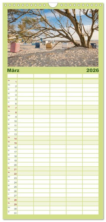Produktbild: Familienplaner 2026 - Meine Insel Borkum mit 5 Spalten (Wandkalender, 21 x 45 cm) CALVENDO