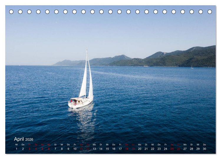 Produktbild: Segeln in Kroatien (Tischkalender 2026 DIN A5 quer), CALVENDO Monatskalender