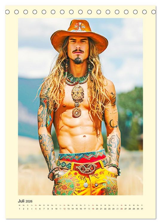 Produktbild: Ungez&auml;hmte Freiheit. Coole Jungs im Boho-Stil (Tischkalender 2026 DIN A5 hoch), CALVENDO Monatskalender