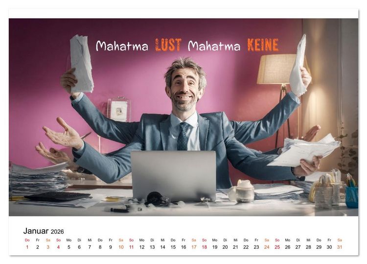Produktbild: B&uuml;ro - Kaffee, Chaos, Kollegen (Tischkalender 2026 DIN A5 quer), CALVENDO Monatskalender