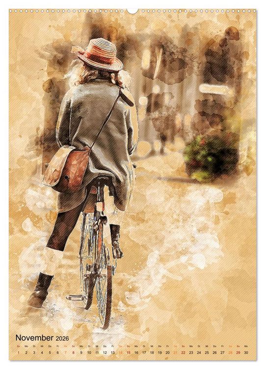 Produktbild: Fahrrad - Retro-Kalender (hochwertiger Premium Wandkalender 2026 DIN A2 hoch), Kunstdruck in Hochglanz