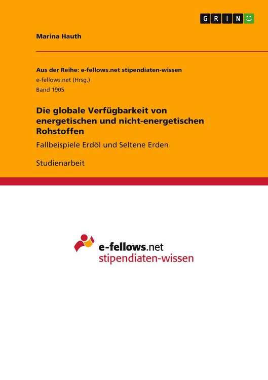 Produktbild: Die globale Verf&uuml;gbarkeit von energetischen und nicht-energetischen Rohstoffen