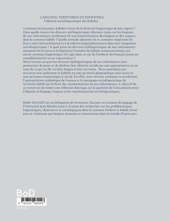 Produktbild: Langue(s), territoire(s) et identit&eacute;(s)