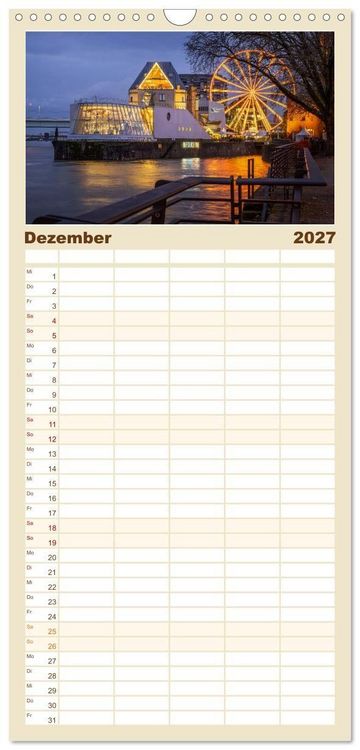 Produktbild: Familienplaner 2027 - Urbane Impressionen: Domstadt K&ouml;ln - Lebensgef&uuml;hl am Rhein mit 5 Spalten (Wandkalender, 21 x 45 cm) CALVENDO