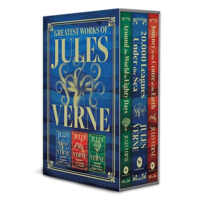 Produktbild: Greatest Works of Jules Verne: 20,000 Leagues Under the Sea, Journey to the Centre of the Earth, Around the World in Eighty Days (Deluxe Hardbound Edition Boxed Set)